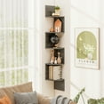 thumbnail image 3 of Patiojoy 2pcs 5-Tier Corner Shelf Wall Mount Floating Corner Bookshelf Industrial Corner Ladder Shelf Oak, 3 of 10