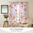 thumbnail image 4 of Pink Flowers Sheer Curtains 84 Inch Length 2 Panels Set, Spring Floral Blue Checkered Farmhouse Voile Window Treatment Rod Pocket Curtains Sheers Drapes for Bedroom/Living Room/Kitchen 52"x84"x2, 4 of 8