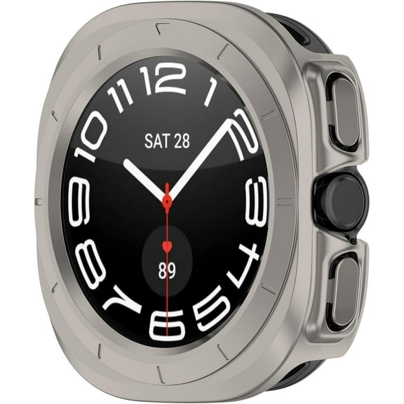 REQO Case Compatible with 2024 Samsung Galaxy Watch 7 Ultra 47mm, Hard PC Bumper Clear Protective Cover[No Screen]