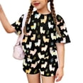 thumbnail image 2 of Grblisyd Girls Outfits Size 10-12 Cute Short Sleeve Crew Neck T-Shirts and Elastic Waist Shorts Kids Fashion Animal Print Clothing Sets, 2 of 7