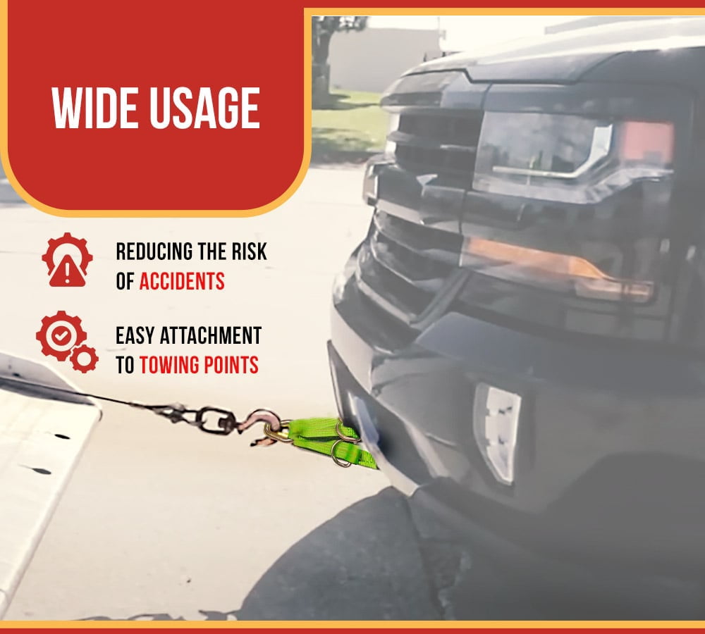 2Pcs V Bridle Tow Strap w/ Snap Hook, 8" J-Hooks, & T-J Hook - 3333 lbs WLL, Leg Size-36"-48" High Abrasion Recovery V Strap w/ D Ring Middle Towing Equipment for Car Hauler & Rollback