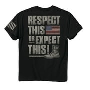 RESPECT THIS 3X Cotton American Flag T-shirt Black Adult Men's Short Sleeve T-shirt