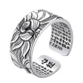 thumbnail image 1 of Anillo de dedo Minnieouse con extremo abierto ajustable de cobre Loto plateado, 1 of 6