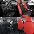 thumbnail image 7 of Front Seat Covers Fit for Toyota Matrix 2003-2014, Premium Faux Leather Waterproof Breathable Anti‑Slip Seat Protectors, Black&Red, 7 of 7