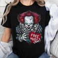 thumbnail image 3 of Free a Hugs Scary Clown Valentine Horror Character T-Shirt, Men's And Women's Graphic Tee 100% Cotton by TBun, Full Sizes S-5XL, 3 of 5
