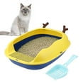 thumbnail image 3 of Open Top Cats Litter Box,Cat Litter Box  Proof Semi Enclosed Large Space Kitten Toilet With Shovel For Hamsters Small Dogs, 3 of 8
