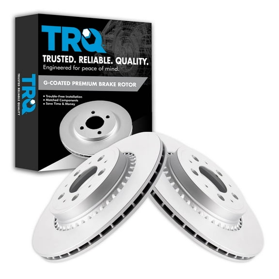 TRQ Rear Brake Rotors Set Vented Premium G-Coated Fits Select 2003-2014 Volvo XC90