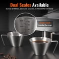 thumbnail image 2 of Double Spout Stainless Steel Espresso Cup, Measuring Cup with Dual Scale, Espresso Shots cup 3.4oz/100ml (Silver), 2 of 8