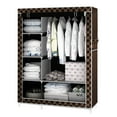 thumbnail image 1 of BEADCEST Organisateur de Garde-Robe en Tissu avec Tablettes en Métal pour Rangement Robuste, Antipoussière et Mobile Multicolore 47.2x15.7x66.9 Pouces, 1 of 8