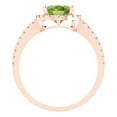 thumbnail image 4 of 2.27 ct Oval Cut Natural Peridot Solitaire with Simulated Diamond Accents 18K Rose Gold Womens Engagement Ring, 4 of 5