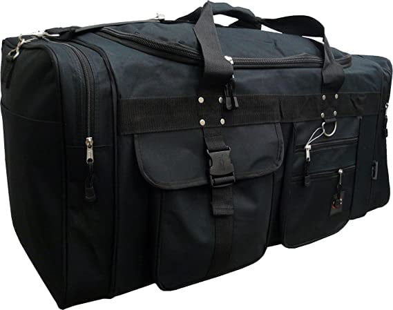 Track USA by Triple Gear Heavy Duty 31' Sports and Travel Duffle Bag (Black)