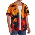 thumbnail image 2 of Gukieu Marigold Flowers In Different Colors Print Men's Short-sleeved Shirts, Button-down Pocket Shirts, T-shirts, Beach Vacation Travel Summer Clothing-4X-Large, 2 of 5