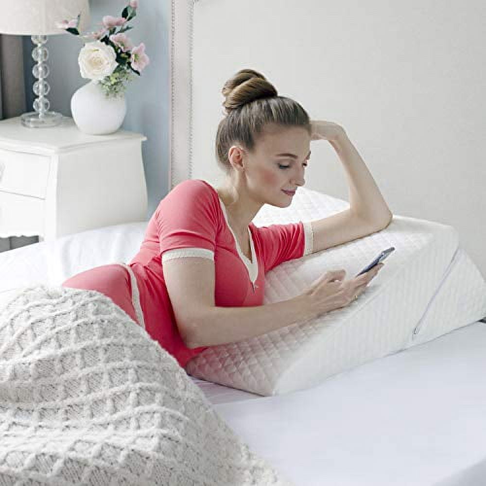 Bed Wedge Pillow – 3 in 1 Adjustable to 4.5, 7.5 & 12 Inches Foam