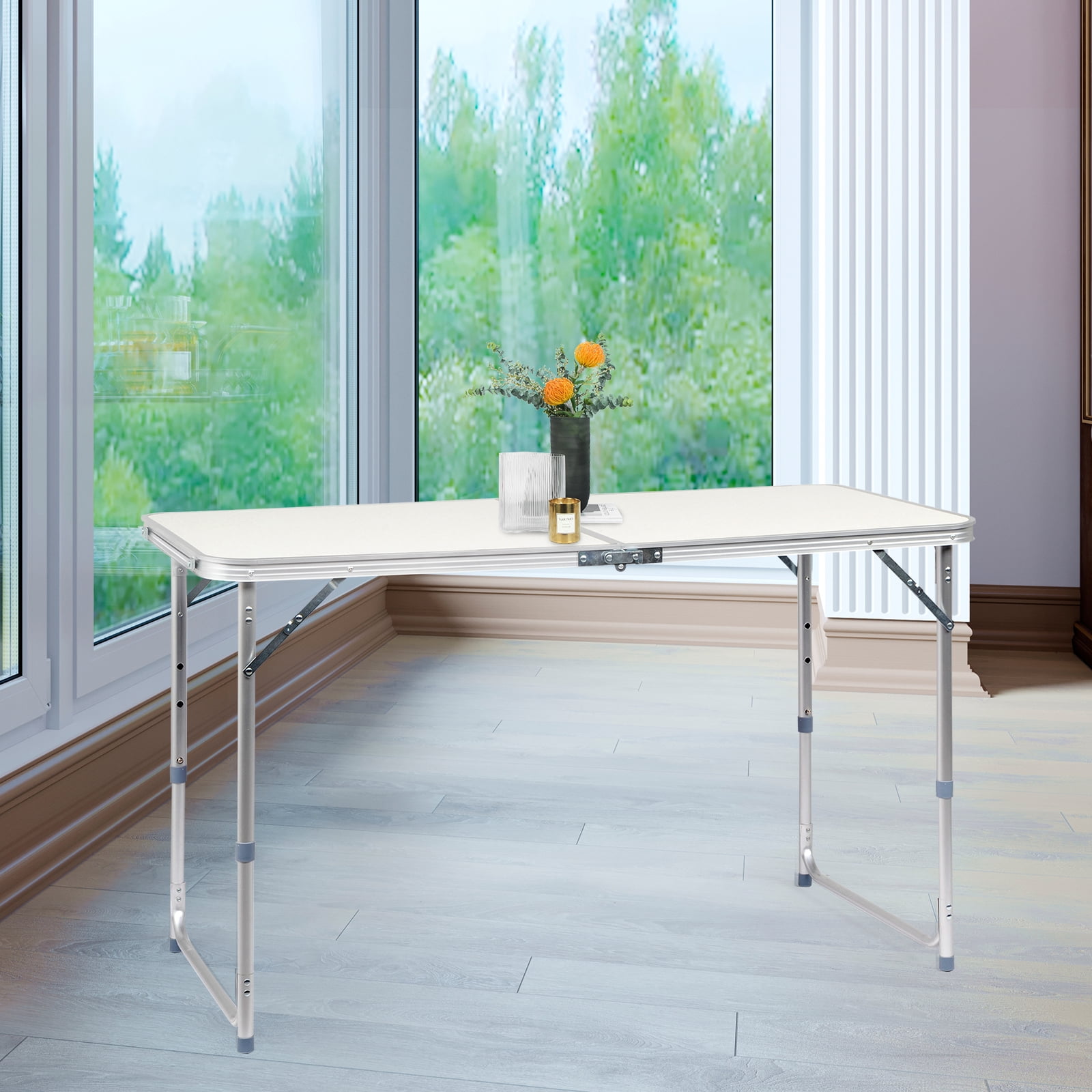 Folding Table Portable Multipurpose White, 120x60x704Ft