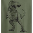 thumbnail image 2 of Adult T-Rex Tyrannosaurus Dinosaur T-Shirt Military Green XL, 2 of 3