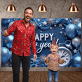 thumbnail image 6 of Blue Silver Theme Happy New Year Banner Metallic Balloons New Year Display Star Decorations Firework Elements Festive Backdrop for New Year Party Holiday Celebration Indoor Decoration, 6 of 8