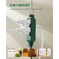 thumbnail image 2 of DEWENWILS 3 FT Green Indoor Extension Cord for Christmas 16 AWG 3 Prong Flat Plug Power Strip 2 Pack, 2 of 7