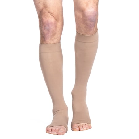 SIGVARIS Men’s & Women’s Essential Cotton 230 Open Toe Calf-High Socks 20-30mmHg