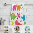 thumbnail image 5 of SKYSONIC 2 Pack Valentine's Day Love Dinosaurs Hand Towels, Cute Kitchen Towel Ultra Soft and Absorbent,Decorative Fingertip Face Towel for Bathroom Hotel, 28.3"x14.4", 5 of 6
