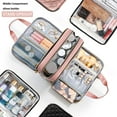 thumbnail image 4 of Women Toiletry Bag Travel Makeup Bag Stand Up Cosmetic Bag Pink, 4 of 5