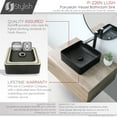 thumbnail image 2 of Stylish Vessel 14 ½" Black Porcelain Square Bathroom Sink P-226N, 2 of 12