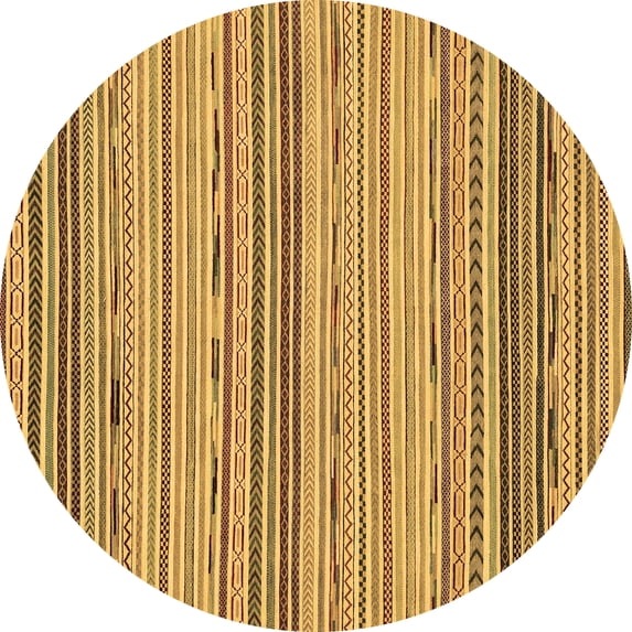 Ahgly Company Indoor Round Abstract Brown Modern Area Rugs, 5' Round