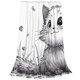 thumbnail image 2 of Balery Cute Cat Meadow Sketch Manta de Felpa Suave y Acogedora – Cobija de Franela Aterciopelada para Cama, Lavable y Cálida para Sofá, Mascotas, Transpirable-40"x30", 2 of 7