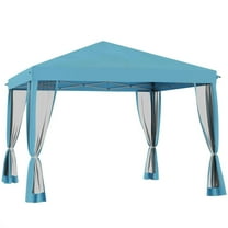 GVN Patio Garden Pergola, Pergola Canopy,10' x 10' Pop Up Canopy Tent with Netting, Screen House Room with Carry Bag,Light Blue