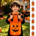 thumbnail image 2 of FUZHIQ Halloween Trick or Treat Bags LED Light Orange Pumpkin Buckets Reusable Goody Candy Bucket for Halloween Birthday Party Favor Supplies, 2 of 4