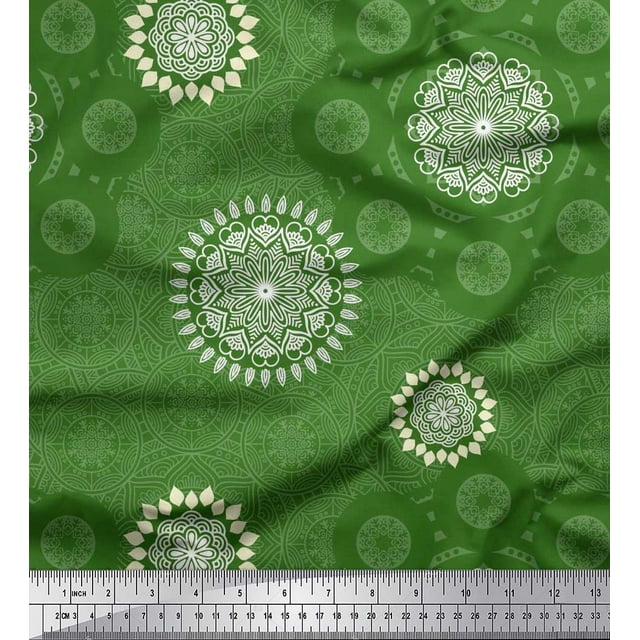 Soimoi Rayon Fabric Mandala Ethnic Print Fabric by The Yard 56 Inch Wide