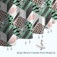 thumbnail image 6 of Green Pink Geometric Pattern Shower Curtain 36"x72" ,Bathroom Decorative Shower Curtains Set with 12 Hooks,Modern Waterproof Washable Shower Curtain, 6 of 6