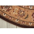 thumbnail image 3 of Nourison  Hand-tufted Oriental Bordered Wool Area Rug Brown 8' Round Contains Latex Wool,Silk Border,Oriental 0.51 - 0.75 inch Handmade 8' Round, 3 of 4