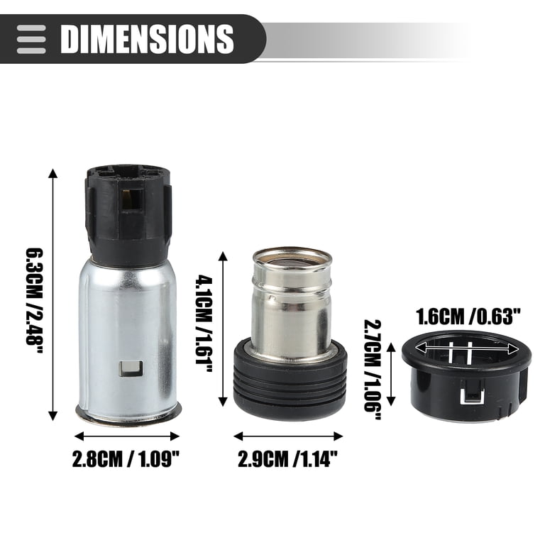 ford cigarette lighter replacement Black 12V Socket 2.1A USB Dual Port Power Outlet Rat Rod Please allow slight dimension differences due to different manual measurements 12 VOLT Accessory Power Outlet