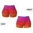 thumbnail image 6 of Yiaed Rainbow Glitter Print Women's Athletic Shorts Running Shorts Sporty Short High Waisted Elastic Workout Shorts for Yoga Gym Running & Sports -Large, 6 of 8