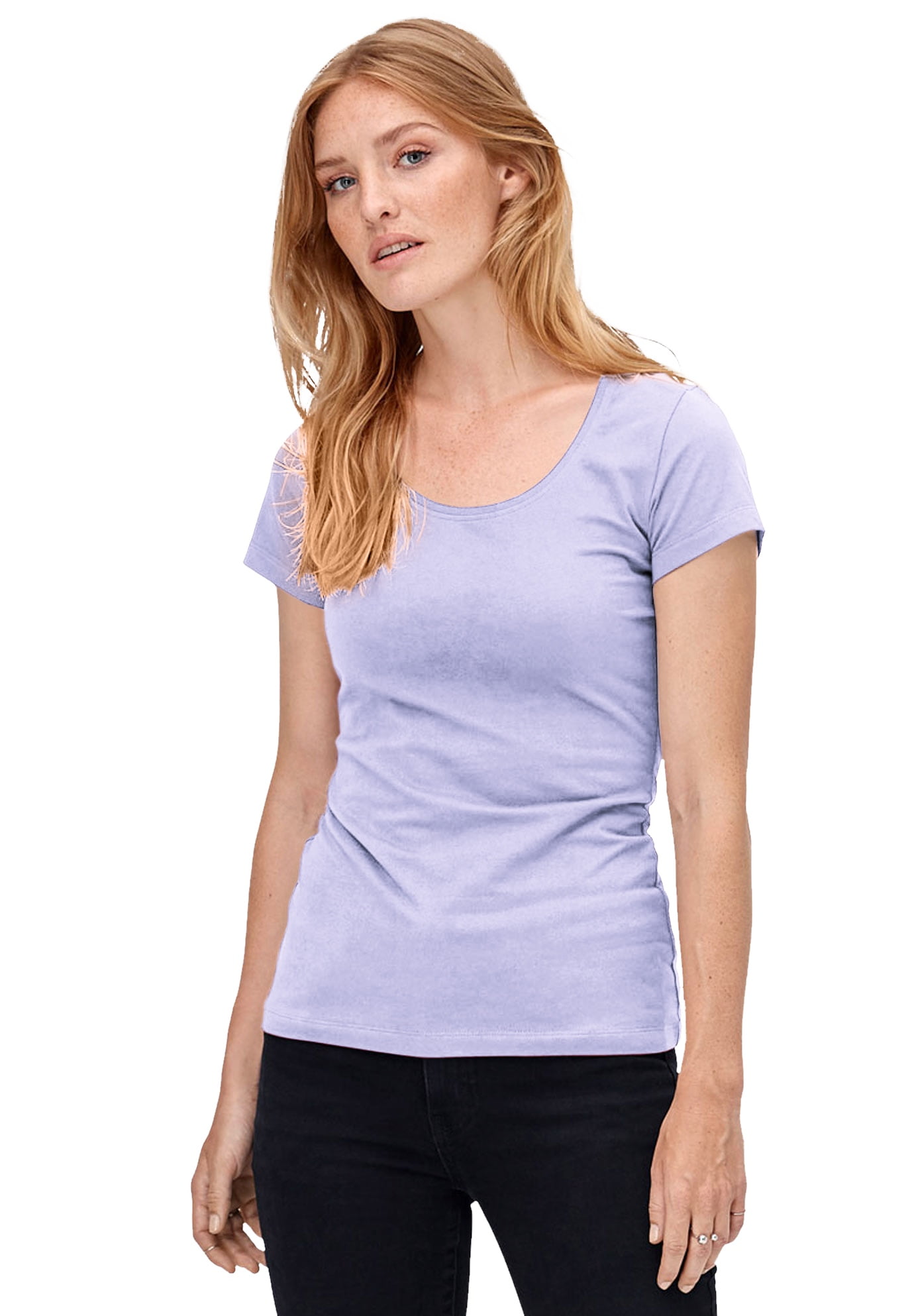 Ellos - Ellos Women's Plus Size Scoop Neck Tee T-Shirt - Walmart.com ...