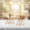 thumbnail image 4 of de 2 candelieres dorados para cónicas, candeliere decorativo moderno para bodas, comedores, fiestas, aniversarios Gloria titular de candelabro, 4 of 9