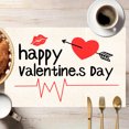 thumbnail image 2 of FYTPOV Linen Placemats, White Valentines Placemats for Kitchen and Dining, Valentines Day Decorations, Christmas Placemats for Party Home Decor, Table Decor, 18x12 in, 2 of 6