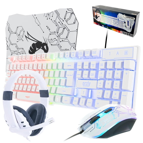 Teclado, Ratón, Auriculares y Alfombrilla para Juegos Orzly RX-250 RGB