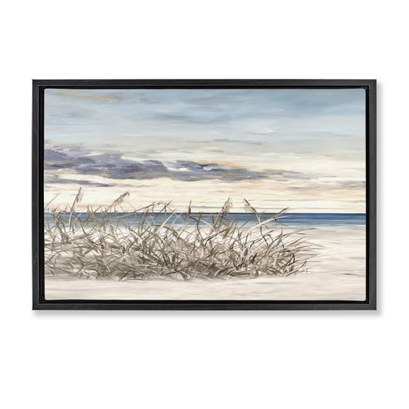 Stupell Industries Windy Beaches Landscape Black Framed Floater Canvas Wall Art, design by Julie DeRice