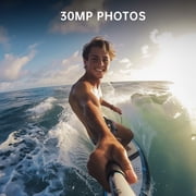 Action Camera 4K 60FPS 30MP with Front LCD and Rear Touchscreen, Underwater Camera 132FT Waterproof with 64GB Card,EIS,5X Zoom, 2.4G Wifi Remote Control,Vlog Cam,Dual Batteries,Mount Kit