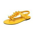 thumbnail image 2 of YOUYEDIAN Sandals for Women Summer Flat Sandals Fashion Comfortable Slippers Beach Open Toe Shoes(Yellow), 2 of 5