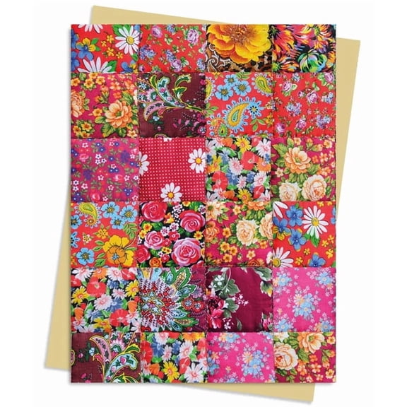 Floral Patchwork Quilt Greeting Card