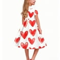 thumbnail image 3 of BRGZLK Girl Dresses Hepburn Style Valentine Day Print Short Sleeve Turn Down Collar Dress Trendy Comfy Dance Skirt Hot Pink 13-14 Years, 3 of 4