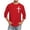 Red, variant on Men Baseball T Shirt Plus Size 3/4 Sleeve Round Neck Solid Color Shirt Casual Loose T Shirts Comfortable Fit Tee Blouses Pink XXXXL