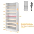 thumbnail image 3 of HAOMINS 8 Tier Shoe Cabinet, 70" Tall Heavy Duty Wood Vertical Shoe Rack with Adjustable Shelves, Space Saving, Holds Up to 35 Pairs for Closet, Entryway, Hallway, Bedroom, 3 of 12