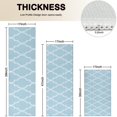 thumbnail image 4 of Light Blue Geometric Quatrefoil Pattern Kitchen Rugs Sets Of 3,Kitchen Runner Rugs Non Skid Washable,Decorative Kitchen Floor Mats for Kitchen,Sink,Laundry,17"x30"+ 17"x47" + 17"x59", 4 of 6