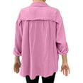 thumbnail image 3 of XFLWAM Long Sleeve Button Down Shirts for Women Collared Lightweight Textured Casual Shacket Tops Pink L, 3 of 6