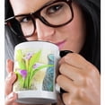 thumbnail image 2 of 3drose, Pink Calla Lily Flowers and Vase- Floral Art, 15oz Two-tone Black Mug, 2 of 6