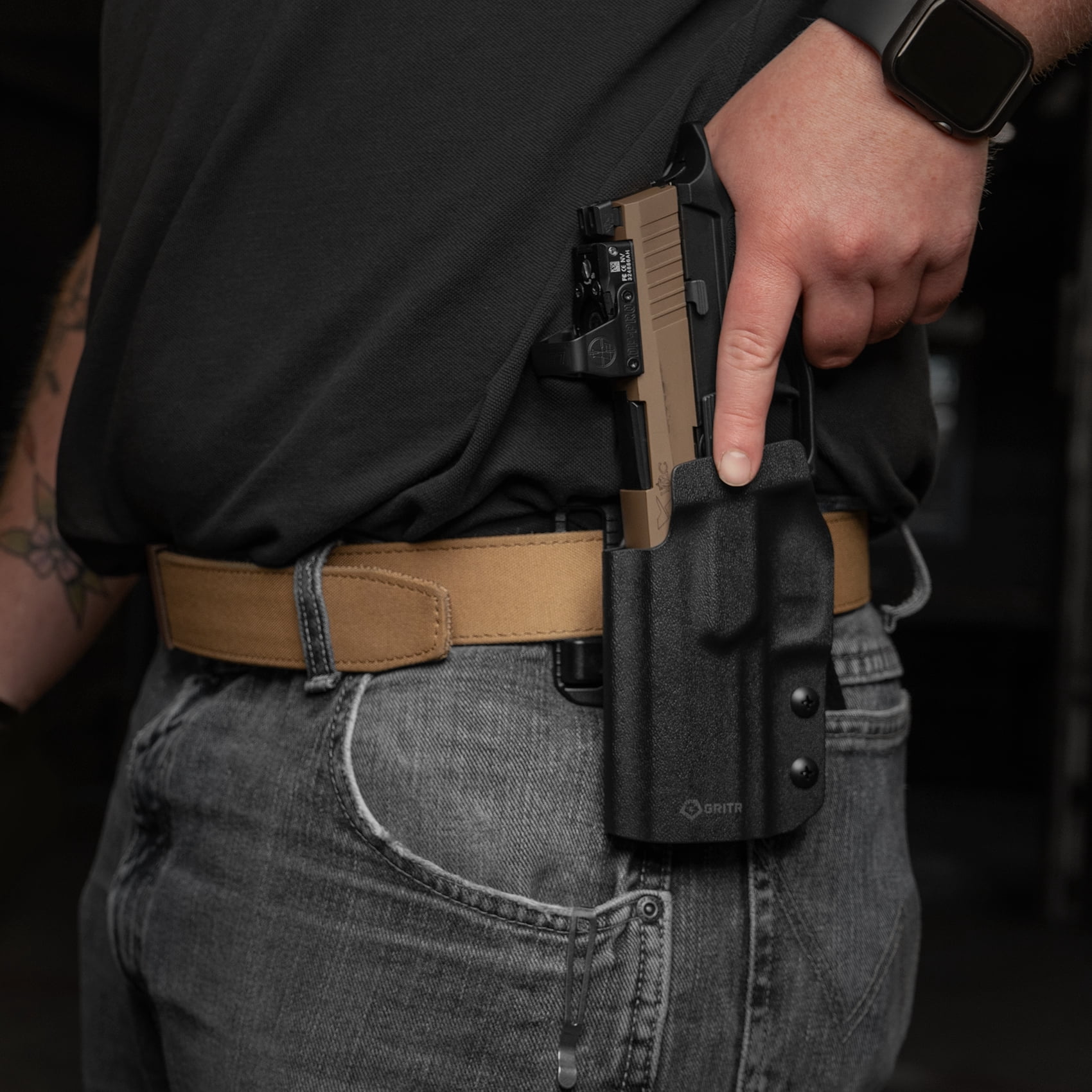 GRITR OWB Kydex Left Hand Gun Holster Compatible with Sig Sauer P320