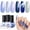 Blue Shimmer, variant on Modelones Jelly Nail Polish of 6 Colors Sheer Nude Mini Nail Polish Set Natural Jelly Red Pink Brown Colors Quick Dry Nail Polish Kit for DIY Valentine's Day Nail Art Salon Home Gift for Women Girl